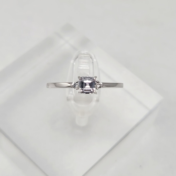 Sterling Silver Dainty Princess Cut Ring - Picture 7 of 13
